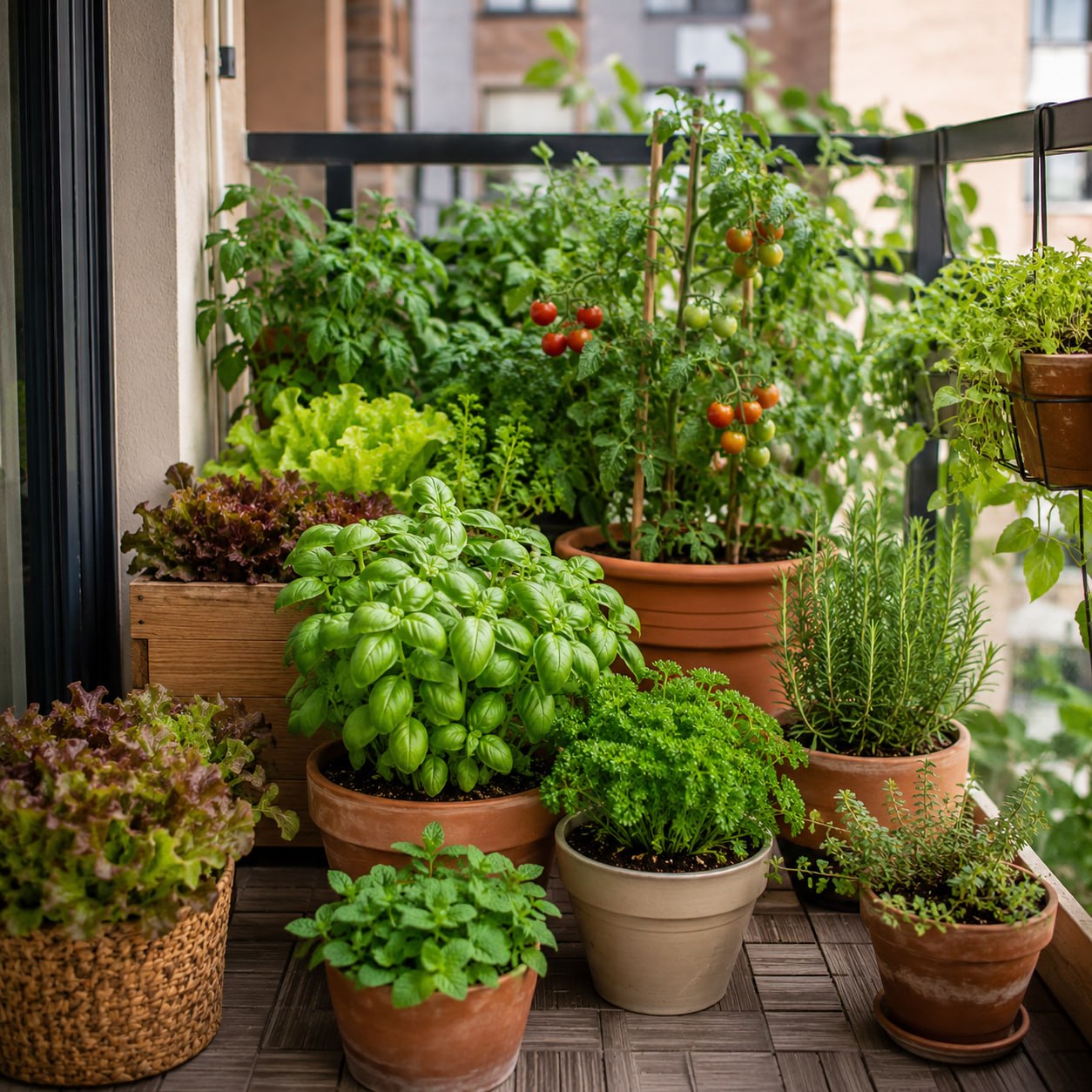 Verduras frescas en canasta